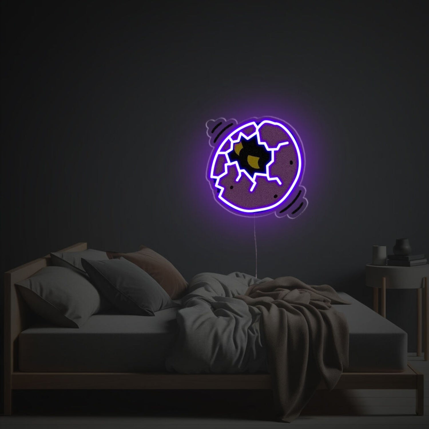 Peeking Purple Egg Led Neon Acrylic Artwork | Shineneon
