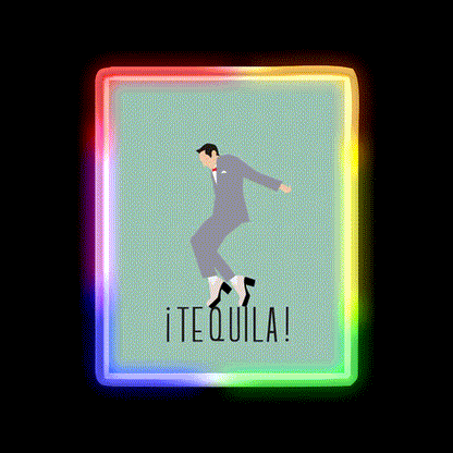 Peewee Tequila Party Drink Tequila Led Neon Sign Bar Led Sign Rgb Color - LED neon sign close-up detail