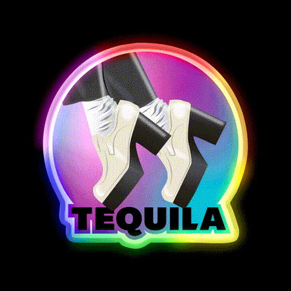 Peewee Tequila Party Drink Tequila Led Neon Sign Rgb Color - LED neon sign close-up detail