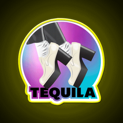 Peewee Tequila Party Drink Tequila Led Neon Sign Rgb Color - Custom LED neon sign front view