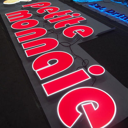 Pelite Monnaie 3D Frontlit Letters Metal Led Sign