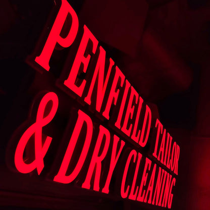 Penfield Tailor Dry Cleaning 3D Frontlit Channel Letters Led Light Sign