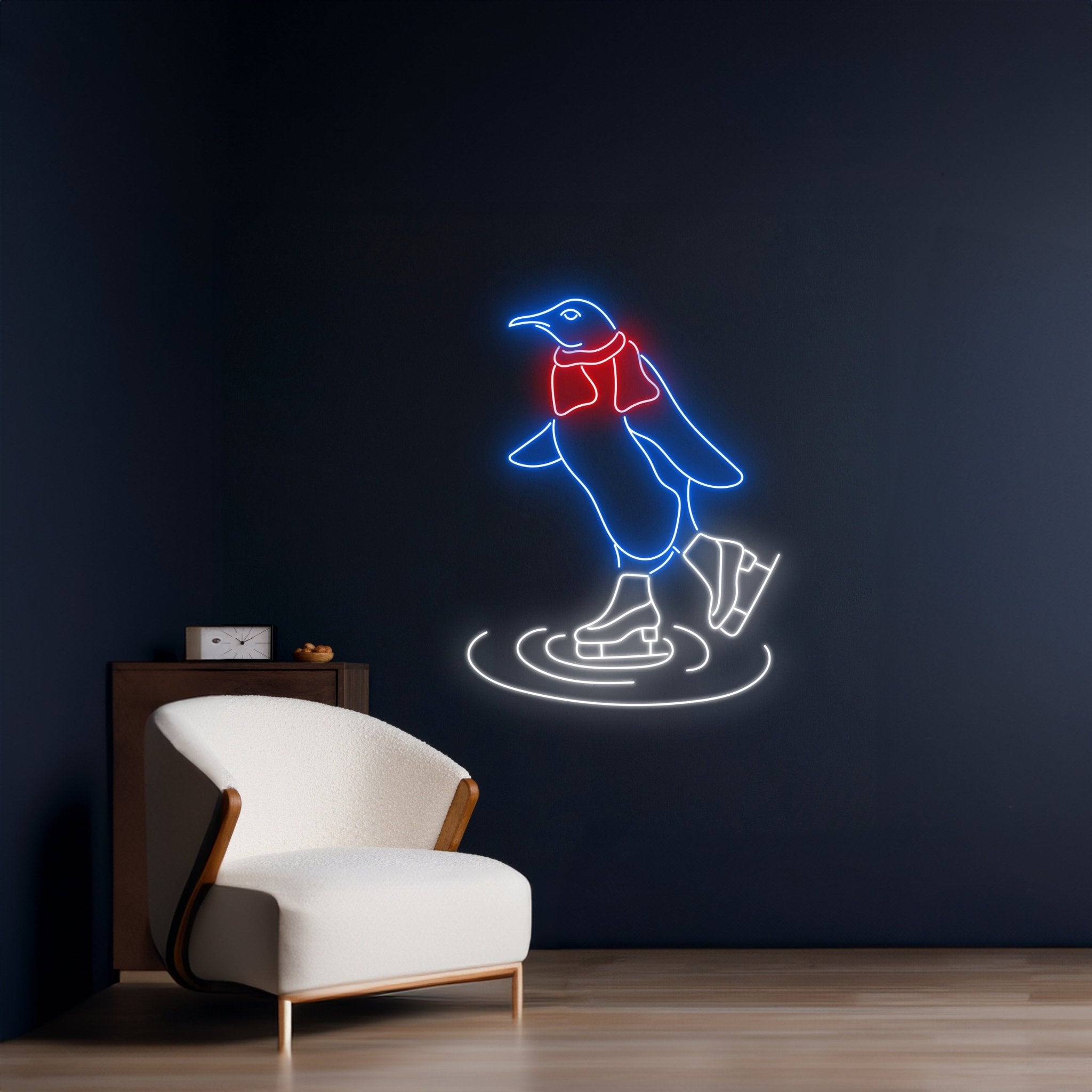 Penguin Ice Skates Neon Sign Ice Skates Shoes Penguin Led Light - Shineneon