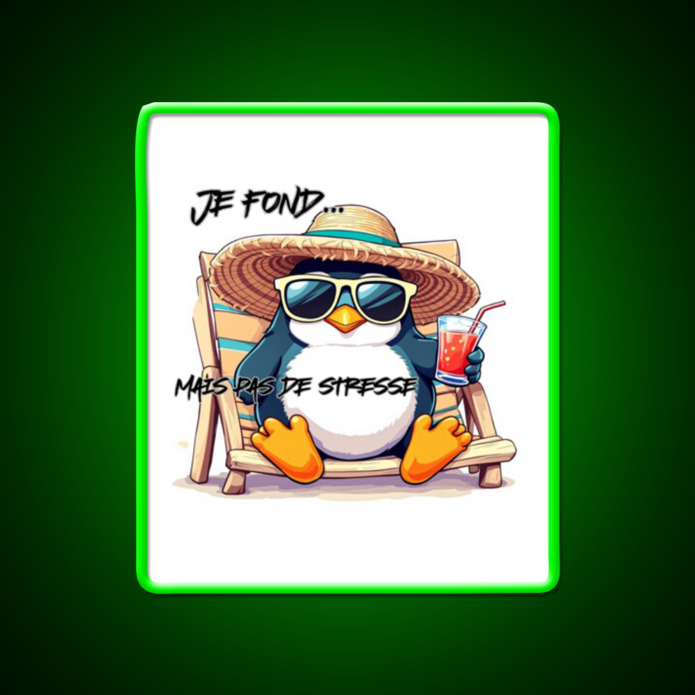 Penguin On Vacation Cocktail Bar Decor Led Neon Sign Rgb Color - LED neon sign view 8