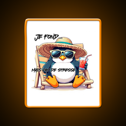 Penguin On Vacation Cocktail Bar Decor Led Neon Sign Rgb Color - LED neon sign view 6