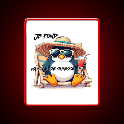 Penguin On Vacation Cocktail Bar Decor Led Neon Sign Rgb Color - Shineneon
