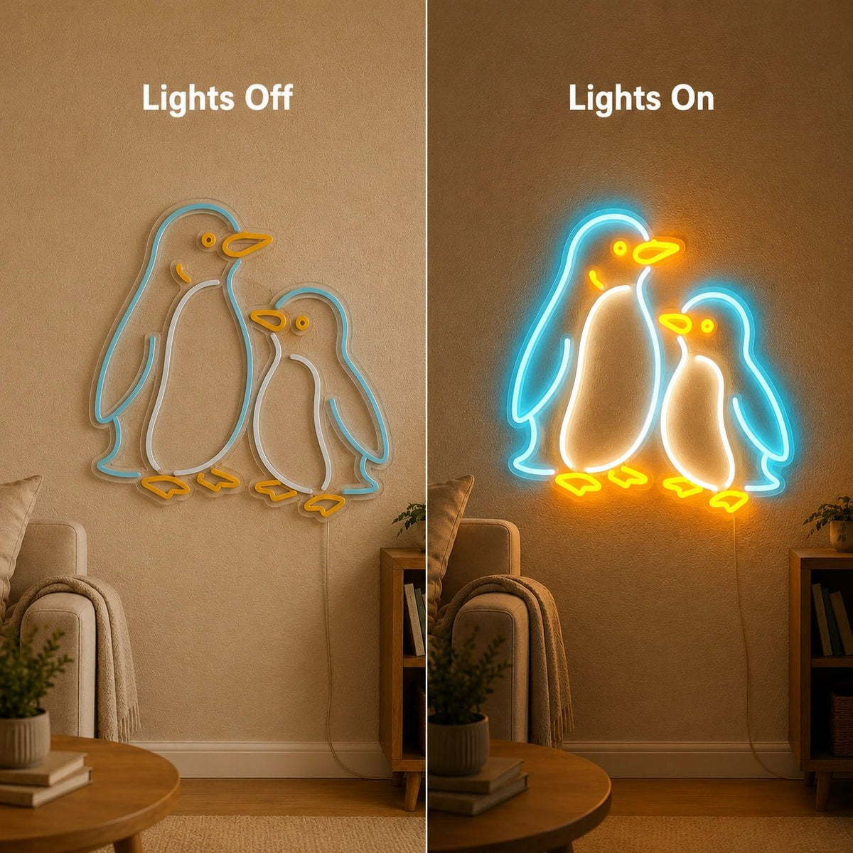 Penguin Pair LED Neon Sign - Shineneon