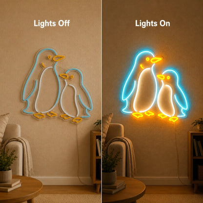 Penguin Pair LED Neon Sign - Shineneon