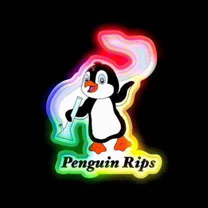Penguin Rips Hemp Inspired Green Leaf Led Neon Sign Rgb Color - LED neon sign close-up detail