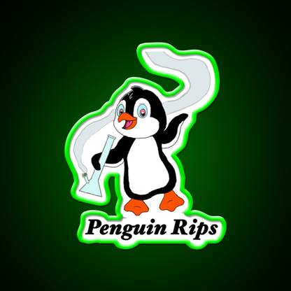Penguin Rips Hemp Inspired Green Leaf Led Neon Sign Rgb Color - LED neon sign view 8