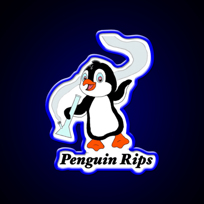 Penguin Rips Hemp Inspired Green Leaf Led Neon Sign Rgb Color - Shineneon