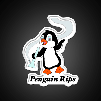 Penguin Rips Hemp Inspired Green Leaf Led Neon Sign Rgb Color - Shineneon
