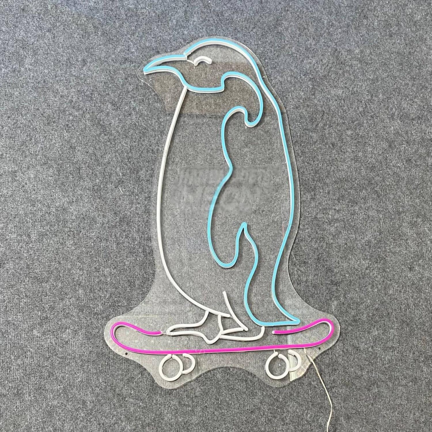 Penguin Skateboarding Led Neon Sign | Shineneon