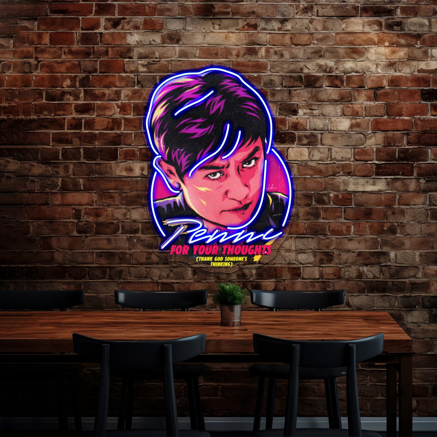 Penny For Your Thoughts Artwork Neon Wall Sign