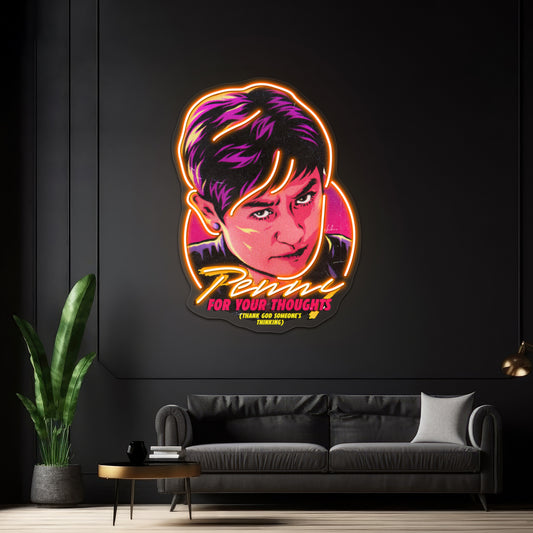 Penny For Your Thoughts Artwork Neon Wall Sign