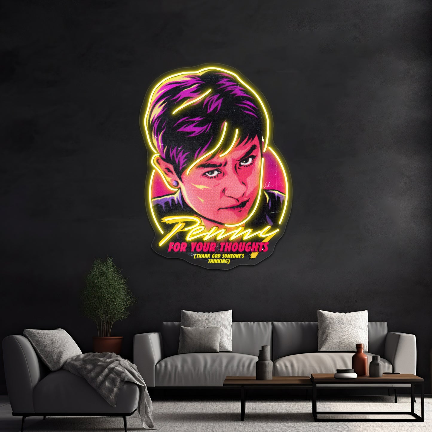 Penny For Your Thoughts Artwork Neon Wall Sign