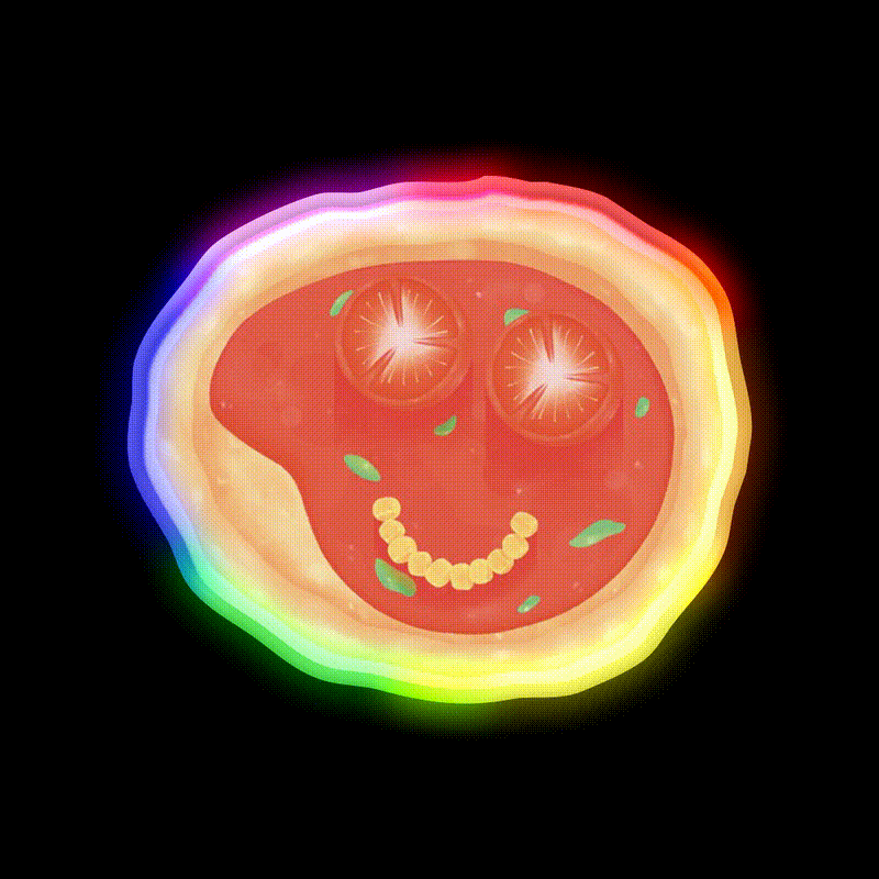 Peppa X Pizza Snack Food Led Neon Sign Rgb Color - LED neon sign close-up detail