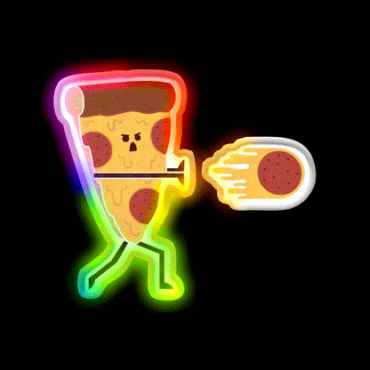 Pepperouken Snack Food Led Neon Sign Rgb Color - LED neon sign close-up detail