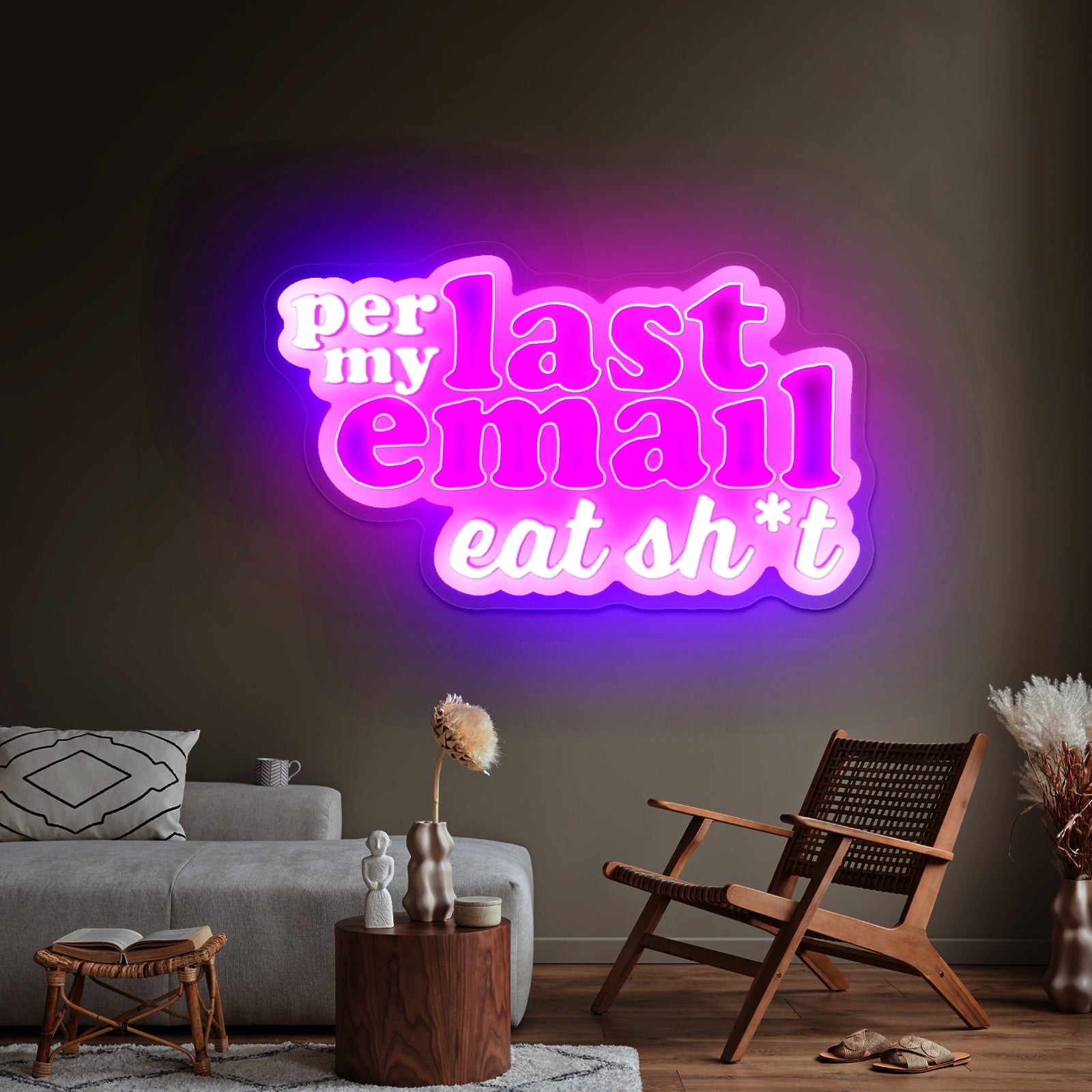 Per My Last Email Eat Sht Purple Artwork Neon Signs For A Bar