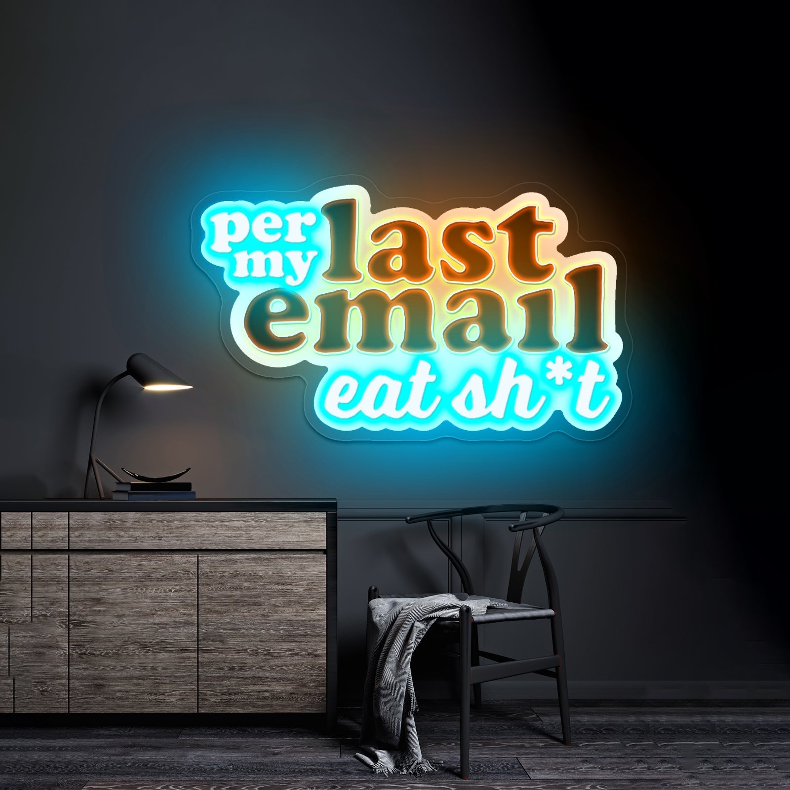 Per My Last Email Eat Sht Purple Artwork Neon Signs For A Bar - Shineneon