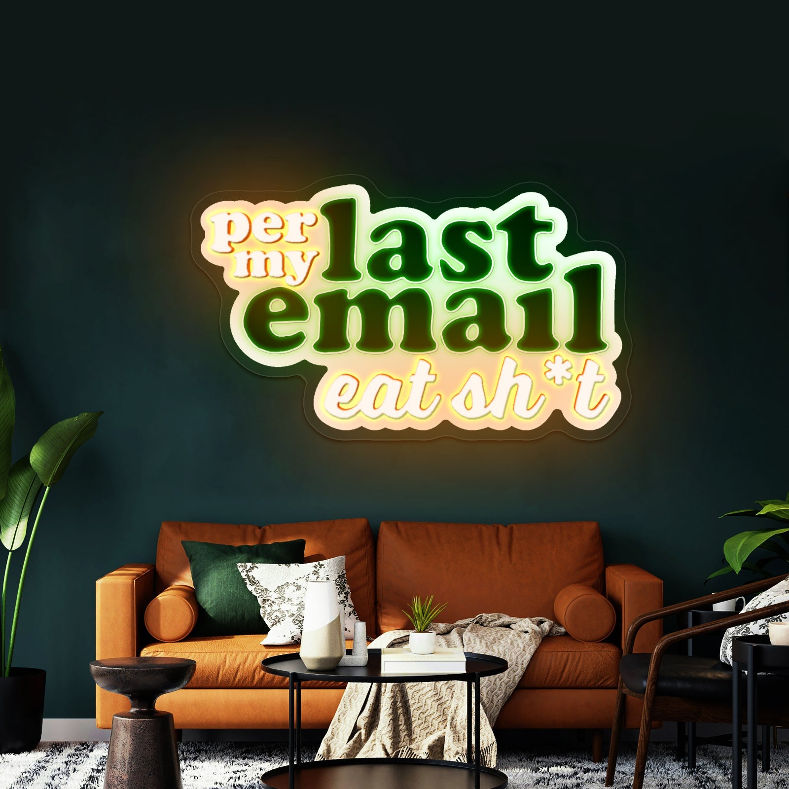 Per My Last Email Eat Sht Purple Artwork Neon Signs For A Bar - Shineneon