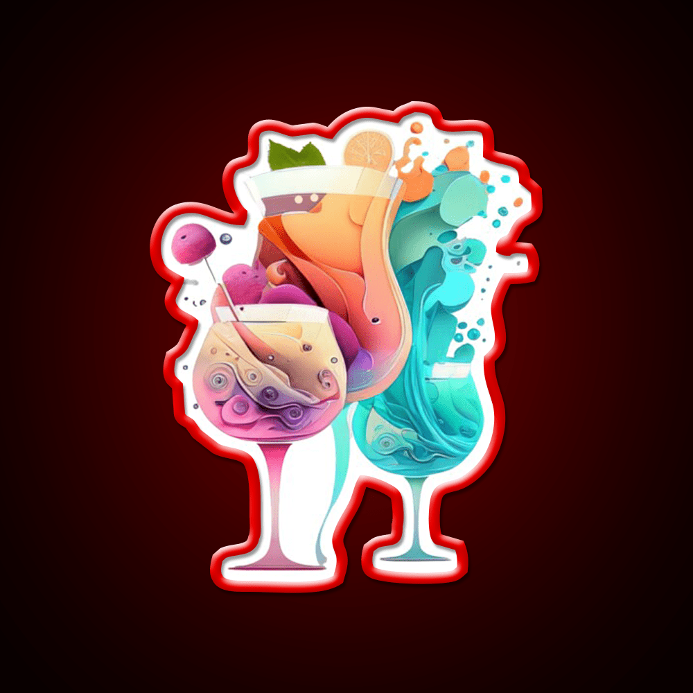 Perfect Colorful Cocktail Party Picture Cocktail Bar Decor Led Neon Sign Rgb Color - Shineneon
