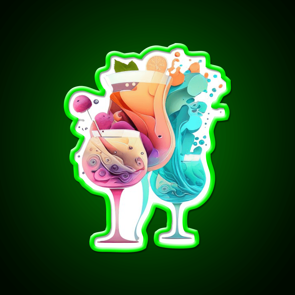 Perfect Colorful Cocktail Party Picture Cocktail Bar Decor Led Neon Sign Rgb Color - Shineneon