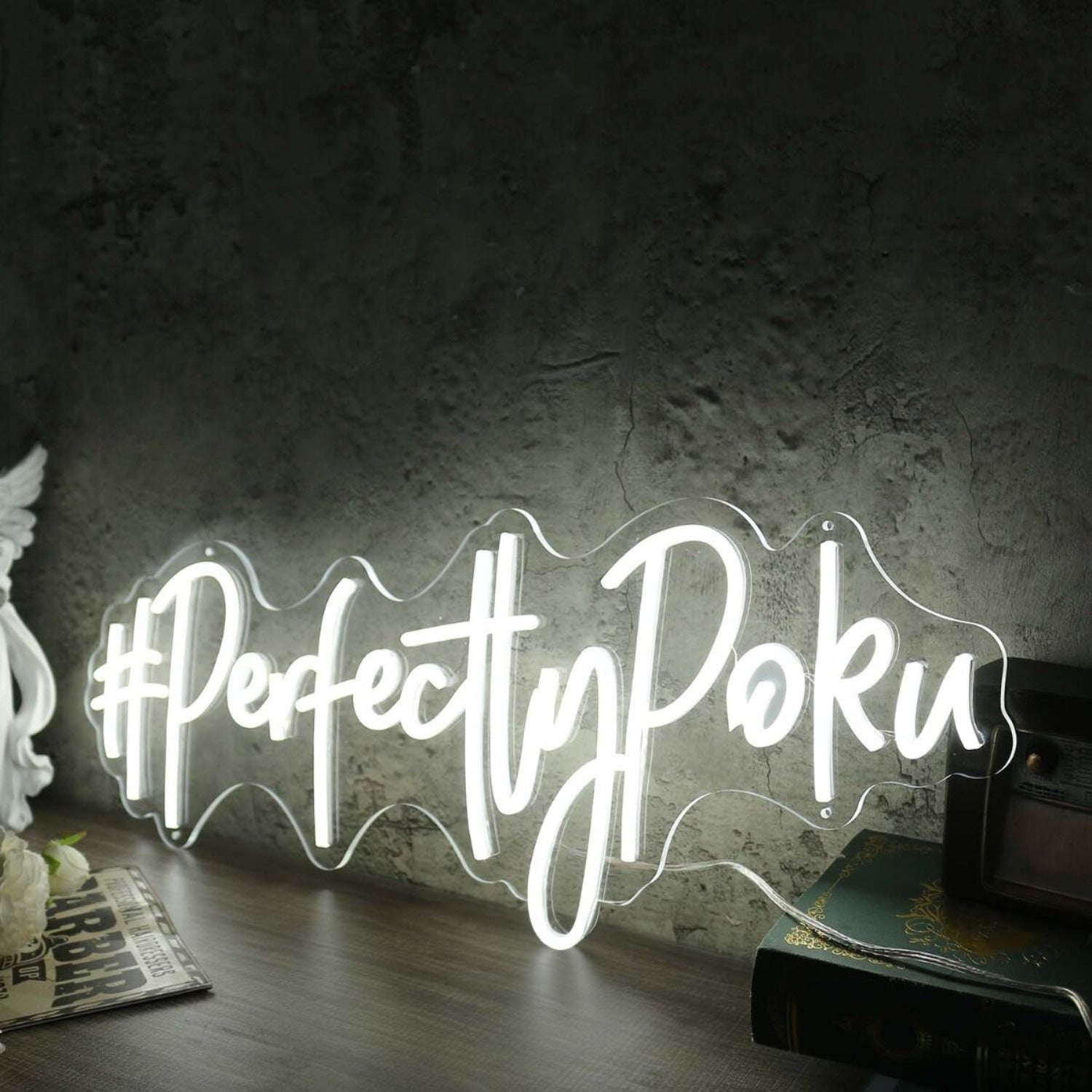 Perfectly Poku White Led Neon Sign - Shineneon