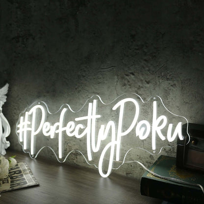 Perfectly Poku White Led Neon Sign - Shineneon