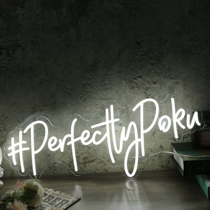 Perfectly Poku White Led Neon Sign - Shineneon