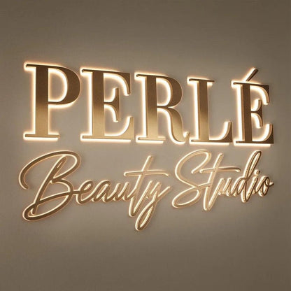 Perle Beauty Studio 3D Backlit Letters Business Metal Led Sign - Shineneon