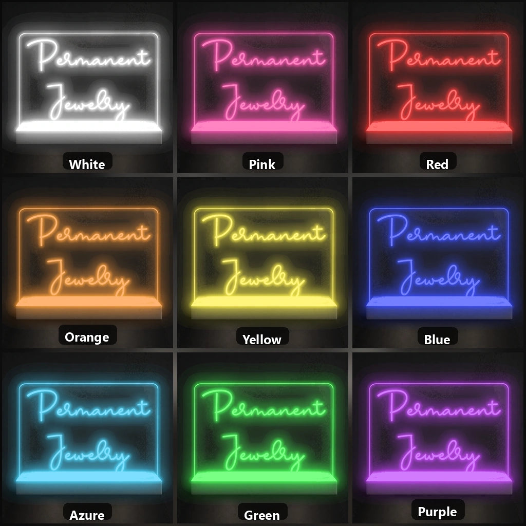 Permanent Jewelry LED Neon Sign Garage Man Cave Neon Sign color grid