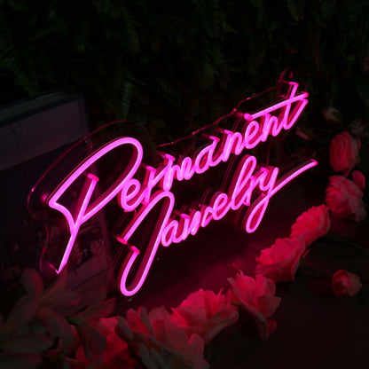Permanent Jewelry Pink Neon Sign For Jewelry Shops | Shineneon