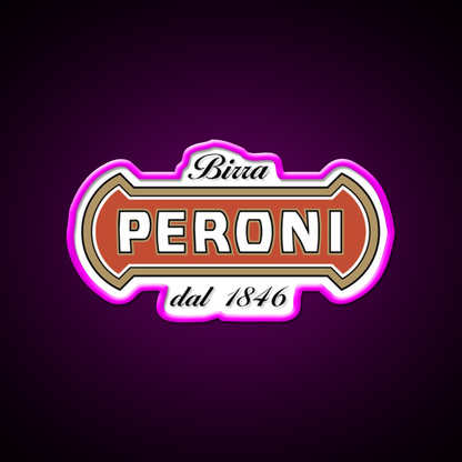 Peroni 1846 Italy Beer Bar Decor Led Neon Sign Rgb Color - Neon sign mounted on wall in room