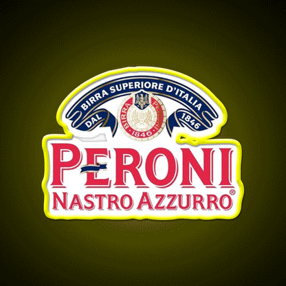 Peroni Nastro Azzurro Classic Logo Beer Bar Decor Led Neon Sign Rgb Color - Custom LED neon sign front view