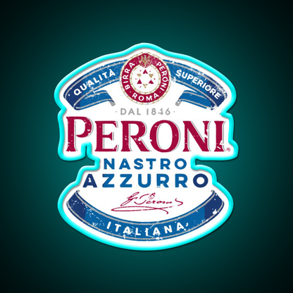 Peroni Nastro Azzurro Essential Beer Bar Decor Led Neon Sign Rgb Color - Size and dimension reference