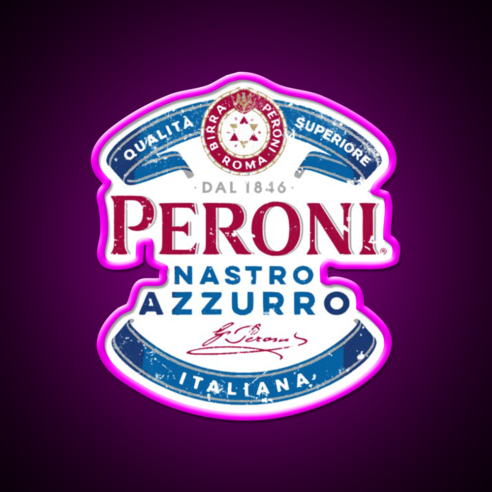 Peroni Nastro Azzurro Essential Beer Bar Decor Led Neon Sign Rgb Color - Neon sign mounted on wall in room