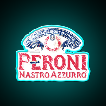 Peroni Nastro Azzurro Italy Beer Bar Decor Led Neon Sign Rgb Color - Size and dimension reference