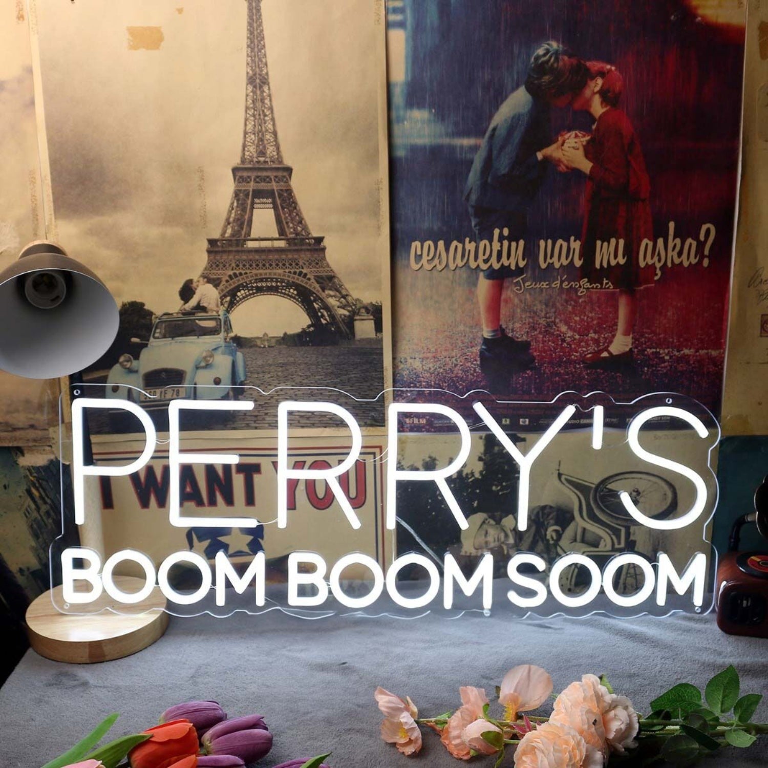 Perrys Boom Boom Boom White Led Neon Sign - Shineneon