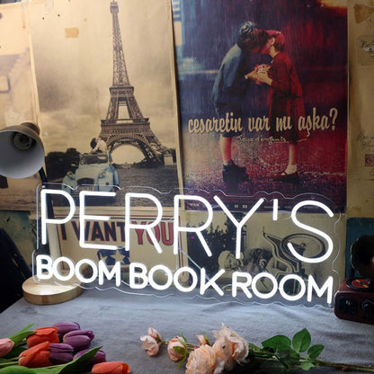 Perrys Boom Boom Boom White Led Neon Sign - Shineneon