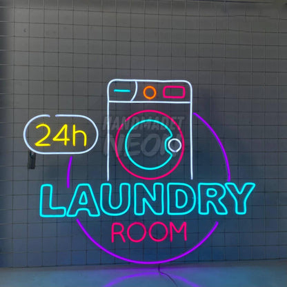 Personalised Laundry Room 24 Hour Led Neon Sign | Shineneon