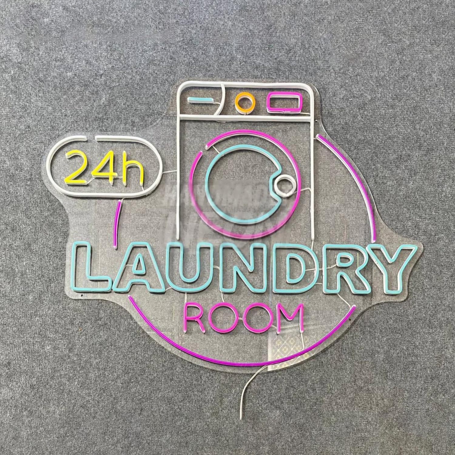 Personalised Laundry Room 24 Hour Led Neon Sign | Shineneon