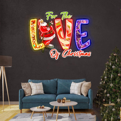 Personalized For The Love Of Christmas Acrylic Led Neon Sign | Shineneon