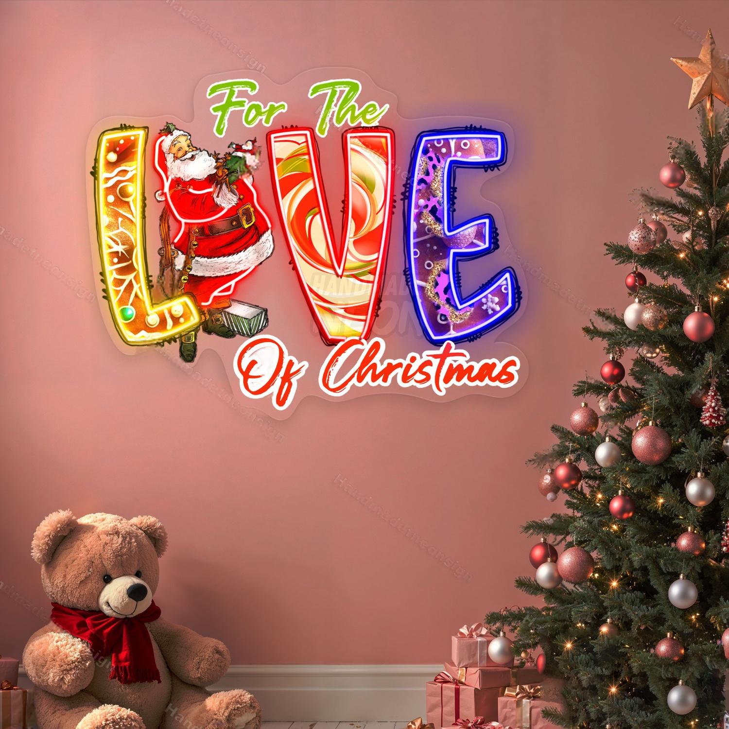 Personalized For The Love Of Christmas Acrylic Led Neon Sign | Shineneon
