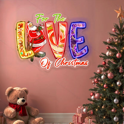 Personalized For The Love Of Christmas Acrylic Led Neon Sign | Shineneon