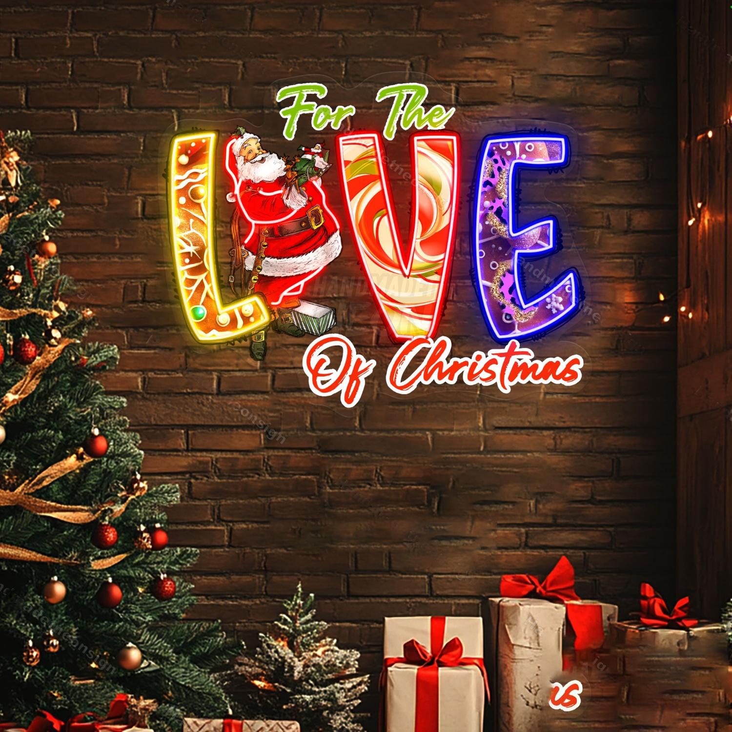 Personalized For The Love Of Christmas Acrylic Led Neon Sign | Shineneon
