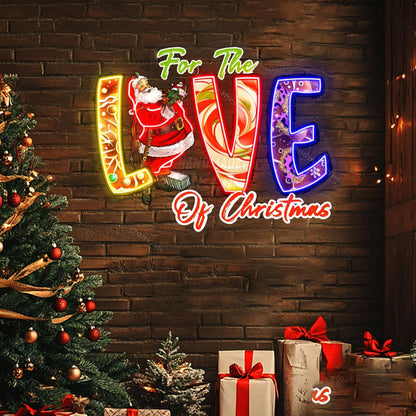 Personalized For The Love Of Christmas Acrylic Led Neon Sign | Shineneon