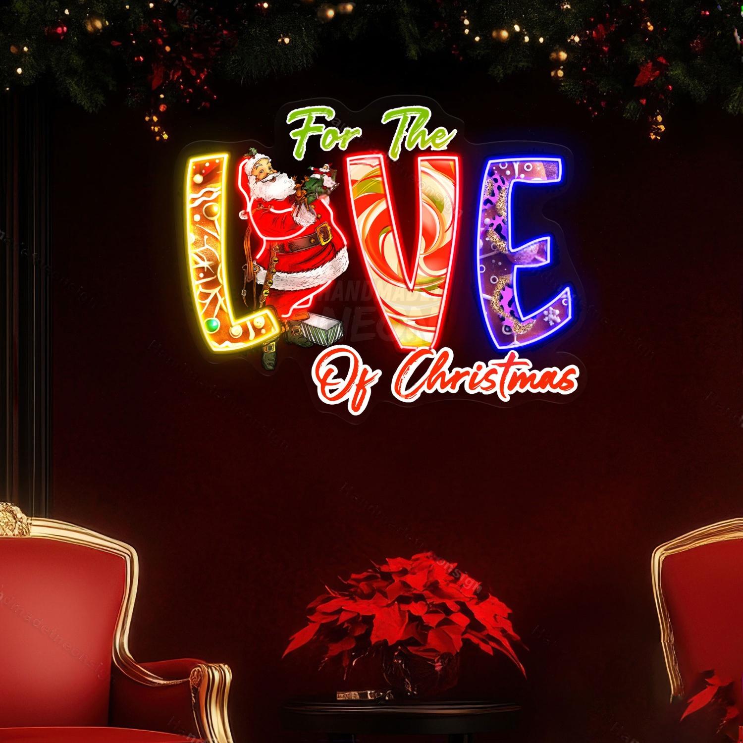 Personalized For The Love Of Christmas Acrylic Led Neon Sign | Shineneon