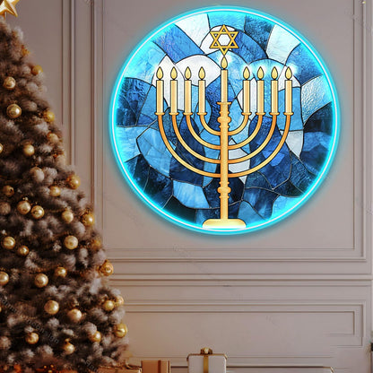 Personalized Hanukkah Acrylic Stained Glass | Shineneon