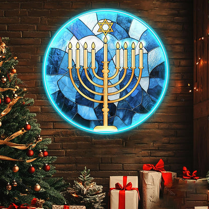 Personalized Hanukkah Acrylic Stained Glass | Shineneon
